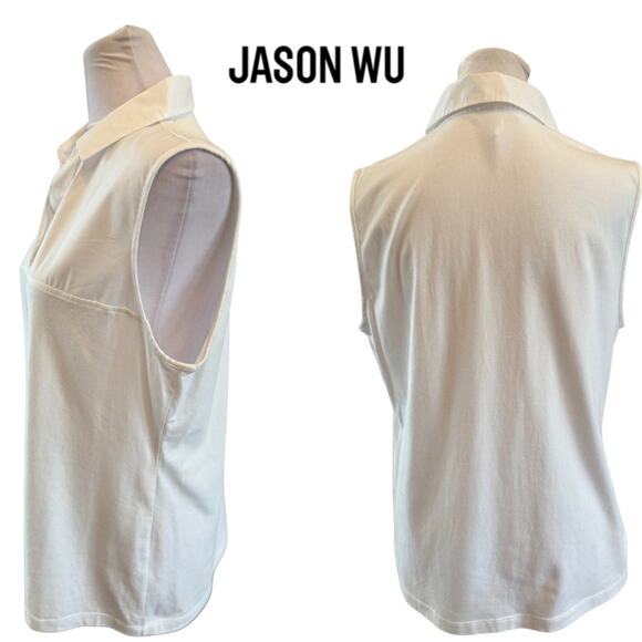 Hinson Wu Jane Sleeveless Foundation layer White Sleeveless Blouse Medium M EUC - Picture 4 of 7